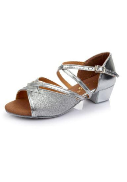 Girls Low Heels Dance Shoes - Silver - Heel 3.5cm